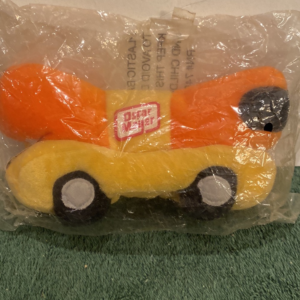 New in sealed package, Oscar Meyer, wiener, mobile hotdog bean bag